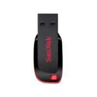 זיכרון נייד צבע שחור-אדום SanDisk Cruzer Blade Z50 128GB – פריט בודד בצבע שחור-אדום מוצג במאונך על רקע לבן