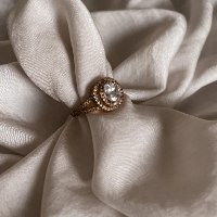 טבעת דמוי יהלום- ציפוי זהב