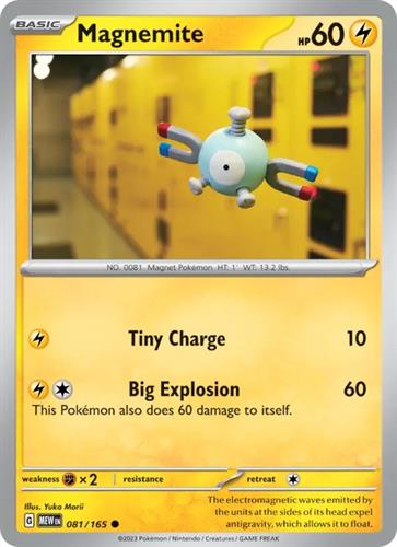 קלף בודד single פוקימון - magnemite - 151 - 081/165