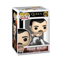 בובת פופ קווין פרדי מרקורי עם מיקרופון - Funko Pop Rocks Queen Freddie Mercury White Singlet