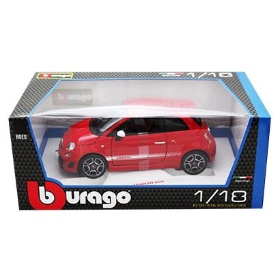 דגם מכונית פיאט אברת' 500 (גג סגור) 1:18 2007 BBurago Fiat Abarth 500 Hard Top