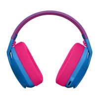 אוזניות קשת אלחוטיות לגיימינג Logitech G435 Lightspeed בצבע כחול-ורוד