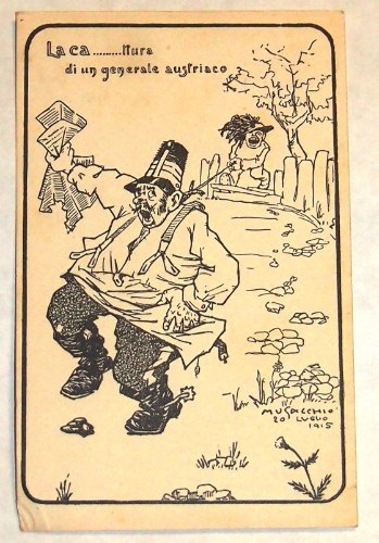 גלויה קומית פוליטית, איטליה, ,תחילת המאה ה- 20, 1915 מלחמת העולם הראשונה חתומה נדירה