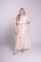שמלת זמביה שמנת מודפס