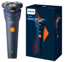 מכונת גילוח נטענת שימוש יבש/רטוב Philips 1000 Series S1880/00 – אלחוטי מכונה כחולה כהה עם שלושה ראשי גילוח