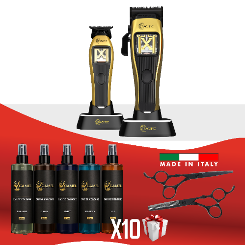 סט 2 מכונות Pacific Royal+ Plus סט מספריים תוצרת איטליה ו10 אפטר שייב מתנה!
