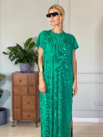 שמלת NAM - פליסה ירוק מלכותי