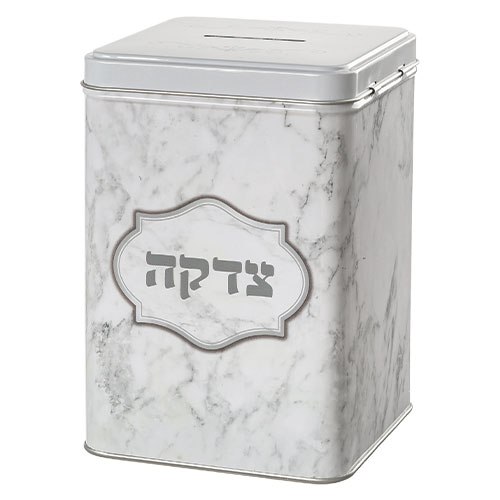 קופת צדקה פח מרובעת "שיש" גדולה במיוחד