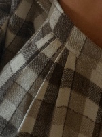 Brown Plaid Tailored Midi Pants