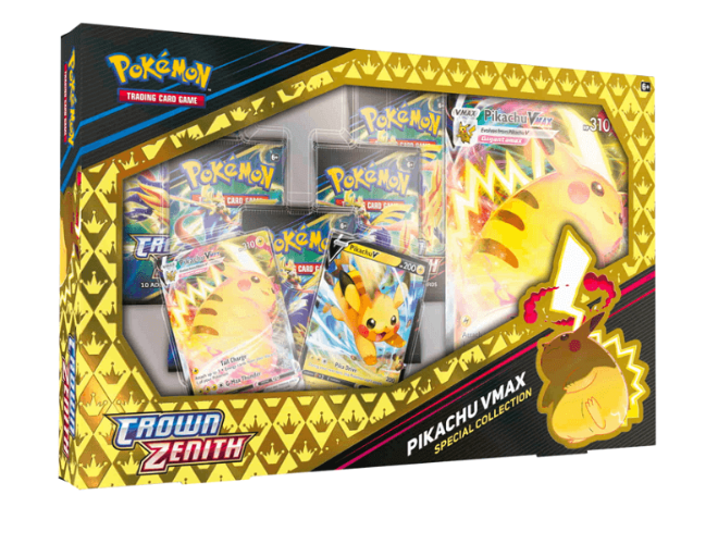 Pokemon TCG:Crown Zenith Pikachu VMAX Special Collection Box Set קלפי פוקימון מקוריים מארז וימקס