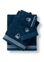 מגבת Benetton עם רקמת לוגו אלגנטית - פטרול