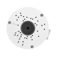 קופסת חיבורים מקצועית למצלמות רשת Vigi VJB-300 – בסיס הרכבה עגול לבן עם חור מרכזי נקודות הרכבה