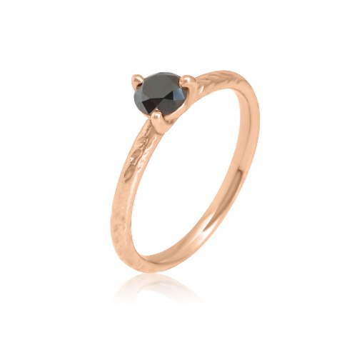 טבעת אירוסין יהלום שחור 0.60 קראט