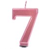 נר מספר 7 - נרות יום הולדת ורוד שמחה