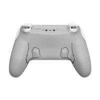 בקר גיימינג אלחוטי צבע לבן Scuf Omega – פריט בודד במבט אחורי המציג פדלים וידיות אחיזה בטקסטורה עם USB-C