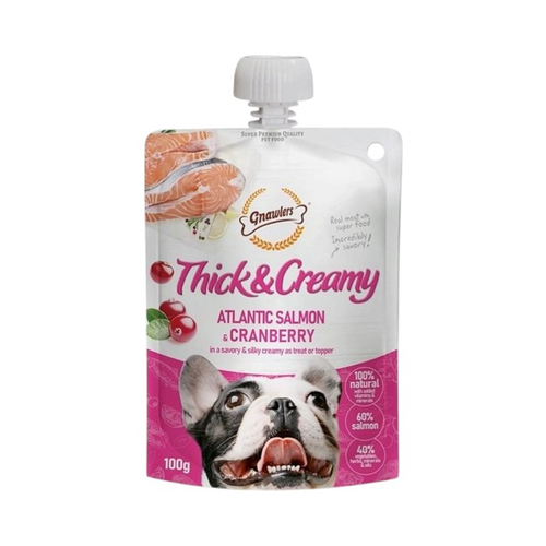 THICK&CREAMY | מחית לכלב כבש סלמון וחמוציות | 100 גר'