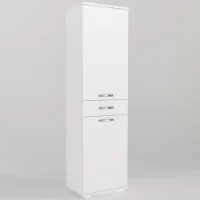 ארון שרות רב תכליתי למטבח ואמבטיה ארוויס עם סל כביסה מובנה בגוון לבן או שחור