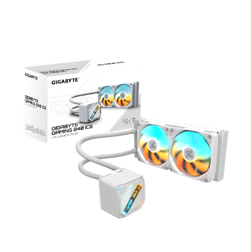 קירור נוזלי כפול Gigabyte Gaming 240 ICE 2XARGB 120MM Fan White