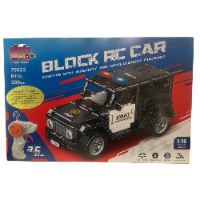 ג'יפ משטרה להרכבה נטען 488 חלקים ושלט RC רחוק - Pingao Blocks 70023 1:16
