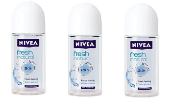 3 יחידות דאודורנט רול און שקוף ניבאה FRESH NIVEA לאישה