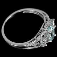 טבעת מכסף  משובצת אבני טופז כחולות וזרקונים RG8414 | תכשיטי כסף 925 | טבעות כסף