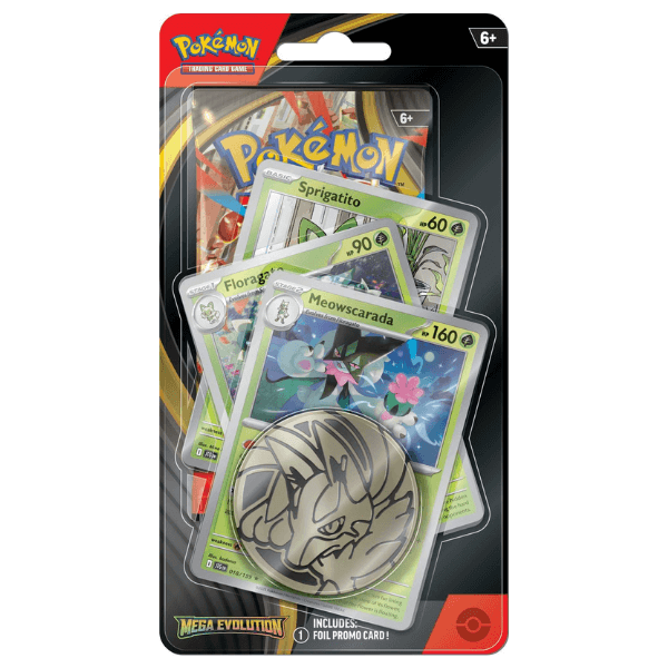 Pokemon TCG:Mega Evolution 01Checklane Blister Meowscarada קלפי בליסטר מגה אבולושן