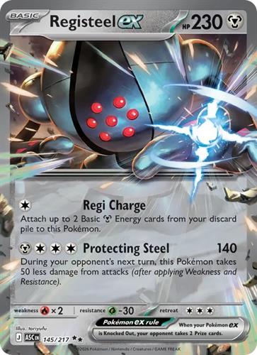 קלף בודד single פוקימון - registeel ex - Ascended Heroes - 145/217