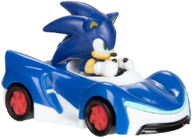 דמות סוניק עם רכב כחול  קנה מידה 1/64 -SONIC