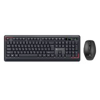 סט מקלדת ועכבר אלחוטיים Miracase MWKM1000 – USB מקלדת שחורה בעלת פריסת מקשים עברית-אנגלית ועכבר שחור לידה מונחים על רקע לבן