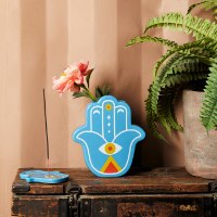 אגרטל חמסה צבעוני Lucky Hand – כחול - מארז לא מושלם
