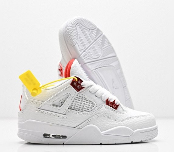נעלי אייר ג'ורדן ילדים רטרו Nike Air Jordan 4 לבן אדום