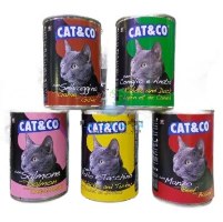 שימורים לחתול נתחי עוף והודו ברוטב 405 גרם CAT&CO