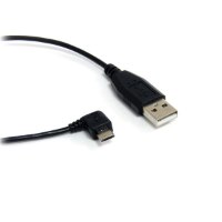 כבל מתאם זווית ימין Micro USB2.0 זכר B לחיבור USB2.0 זכר A באורך 0.5 מטר