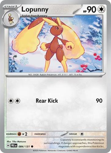 קלף בודד single פוקימון - lopunny - Prismatic Evolutions - 084/131