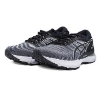 ASICS|אסיקס- ג'ל נימבוס 22 GEL NIMBUS פיוטר - גברים- שחור לבן מעוצב (EXTRA WIDE- אקסטרא רחב)