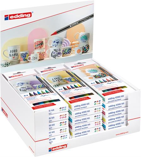 דיספליי טוש פורצלן 4200 טיפ 1-4 מ"מ 18 סטים אדינג edding