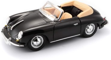 דגם מכונית בוראגו פורשה קבריולט שחור Bburago Porsche 356B Cabriolet 1/24