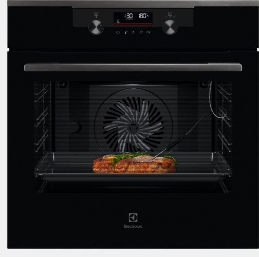תנור בנוי אלקטרולוקס פירוליטי  ®Electrolux EOP7432H SenseCook שחור בשילוב נירוסטה מוברשת