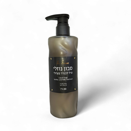 סבון שמן זית נוזלי וניל-לבנדר-פצ'ולי