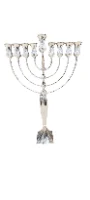 חנוכיה מכסף טהור דגם הינומה (S)