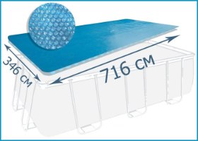 כיסוי עליון סולארי/תרמי לבריכה אולטרה מלבנית ביתית במידה (732X366 סמ) 28017 מבית INTEX
