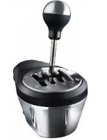 מעביר הילוכים Thrustmaster TH8A – USB פריט בודד מעביר הילוכים שחור וכסוף מוצג על רקע לבן