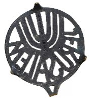 תחתית מוגבהת לכלי חם וינטאג' ישראל שנות ה- 60, חן חולון חתום, סמל המנורה, ירושלים