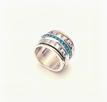 עבודת יד על כסף 925 וזהב 14K בטבעת טורקיז מעוצבת - Cami Jewelry www.cami.co.il
