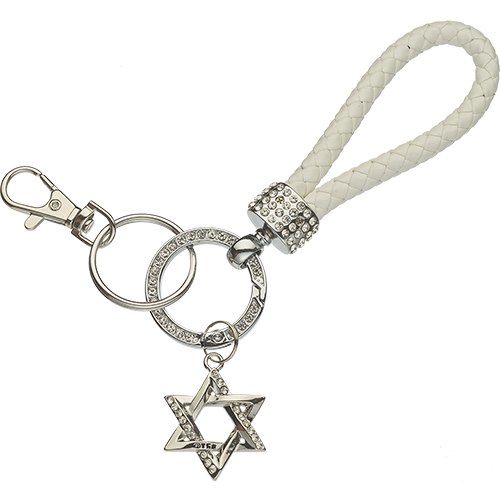 מחזיק מפתחות ניקל עם לולאה ומגן דוד