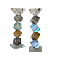 פמוטי קריסטל דגם אבנים טובות 15-18 ס"מ
