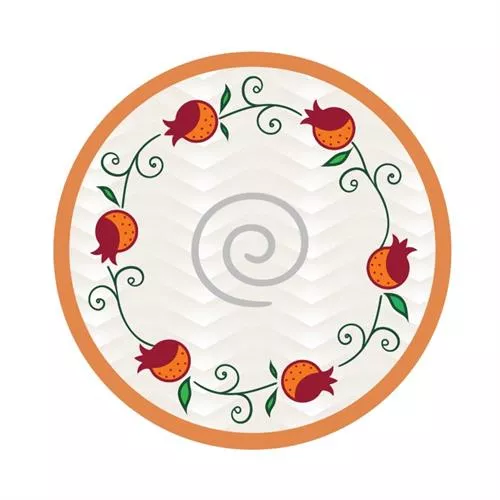 תחתית לסיר זכוכית דגם רימונים אדומים