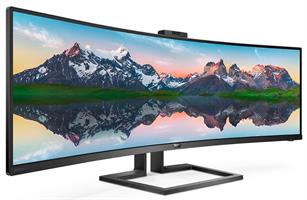 Philips 499P9H – מסך קעור רחב במיוחד בתצוגה קדמית עם מסגרת דקה.
