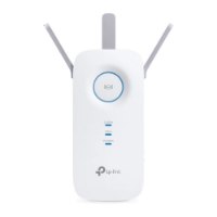 מגדיל טווח Tp-Link RE550 AC1900 Wi-Fi – פריט בודד לבן עם שלוש אנטנות כפתור Wi-Fi