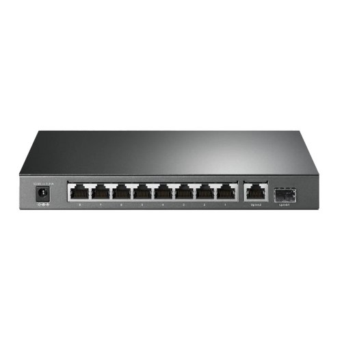 מתג שולחני TP-Link TL-SG1210P Gigabit עם 8 יציאות PoE+ וחיבור SFP